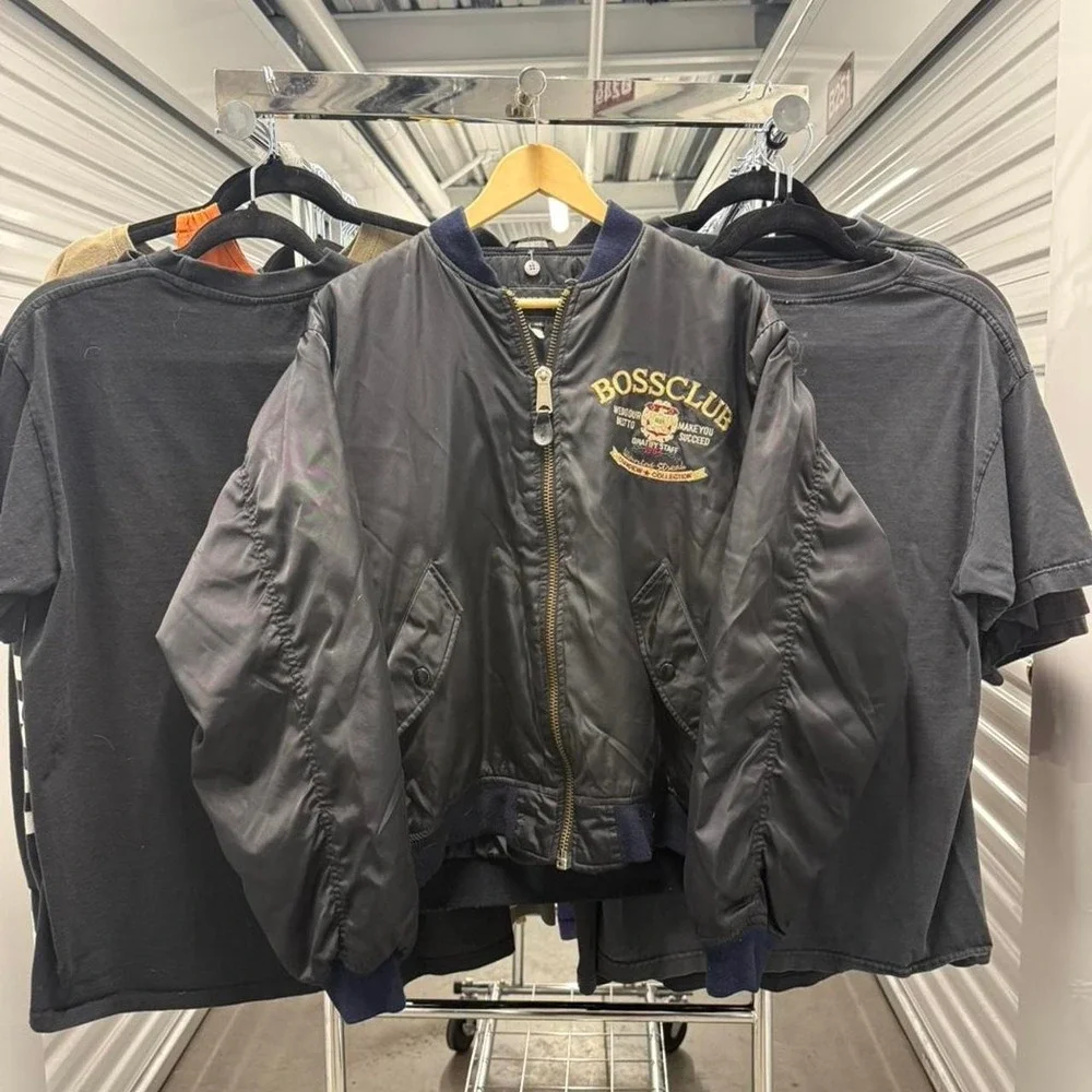 Vintage 90'e Boss Club Racing Embroidered Bomber Style Jacket - Picture 3 of 6